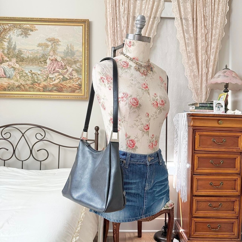 Black Shoulder Bag Y2K Village black faux leather shoulder bag